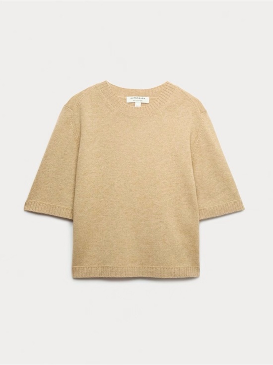 Autograph Sweaters - Marks & Spencer: Autograph Collection Short-Sleeve Crewneck Sweater